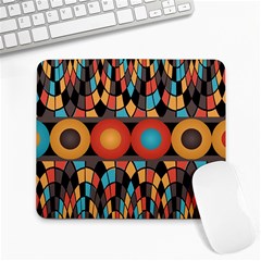 Colorful Geometric Composition Large Mousepads by linceazul