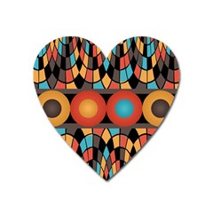 Colorful Geometric Composition Heart Magnet by linceazul