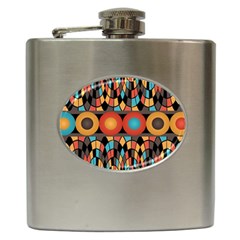 Colorful Geometric Composition Hip Flask (6 Oz) by linceazul