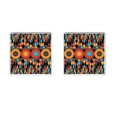 Colorful Geometric Composition Cufflinks (square) by linceazul