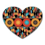 Colorful Geometric Composition Heart Mousepads Front