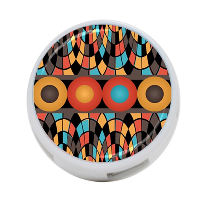 Colorful Geometric Composition 4-Port USB Hub (Two Sides) 