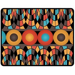 Colorful Geometric Composition Fleece Blanket (medium)  by linceazul