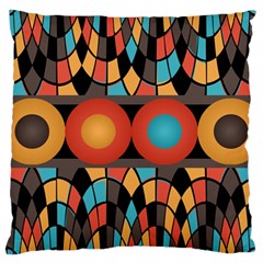 Colorful Geometric Composition Large Cushion Case (one Side) by linceazul