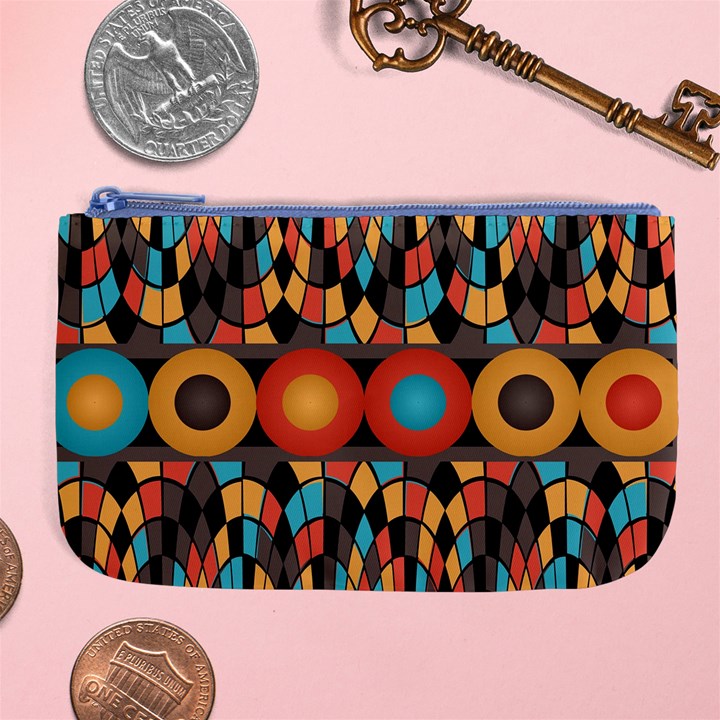 Colorful Geometric Composition Large Coin Purse