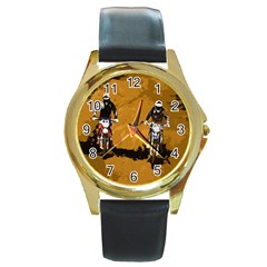 Motorsport  Round Gold Metal Watch