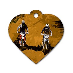 Motorsport  Dog Tag Heart (one Side) by Valentinaart