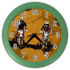 Motorsport  Color Wall Clocks by Valentinaart