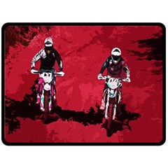 Motorsport  Double Sided Fleece Blanket (large)  by Valentinaart