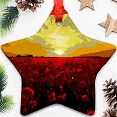 Poppy Field Ornament (star) by Valentinaart