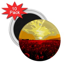 Poppy Field 2 25  Magnets (10 Pack)  by Valentinaart