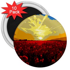 Poppy Field 3  Magnets (10 Pack)  by Valentinaart