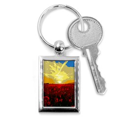 Poppy Field Key Chains (rectangle)  by Valentinaart