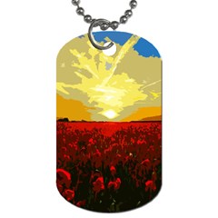 Poppy Field Dog Tag (two Sides) by Valentinaart