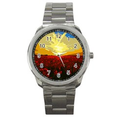 Poppy Field Sport Metal Watch by Valentinaart