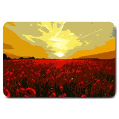 Poppy Field Large Doormat  by Valentinaart