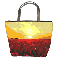 Poppy Field Bucket Bags by Valentinaart