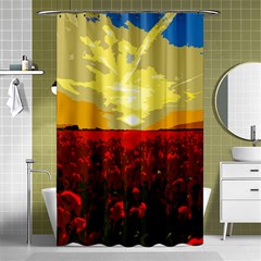 Poppy Field Shower Curtain 48  X 72  (small)  by Valentinaart