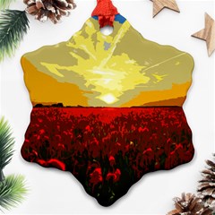 Poppy Field Ornament (snowflake) by Valentinaart