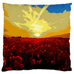 Poppy Field Standard Flano Cushion Case (one Side) by Valentinaart