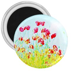 Poppy Field 3  Magnets by Valentinaart