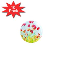 Poppy Field 1  Mini Magnet (10 Pack)  by Valentinaart