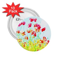 Poppy Field 2 25  Buttons (10 Pack)  by Valentinaart