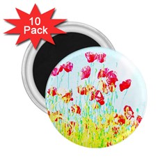 Poppy Field 2 25  Magnets (10 Pack)  by Valentinaart