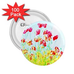 Poppy Field 2 25  Buttons (100 Pack)  by Valentinaart