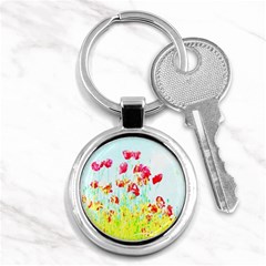 Poppy Field Key Chains (round)  by Valentinaart