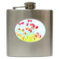 Poppy Field Hip Flask (6 Oz) by Valentinaart