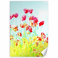 Poppy Field Canvas 12  X 18   by Valentinaart