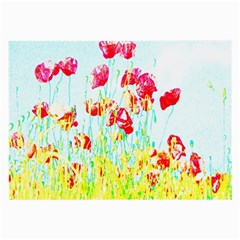 Poppy Field Large Glasses Cloth (2-side) by Valentinaart