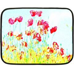 Poppy Field Fleece Blanket (mini) by Valentinaart