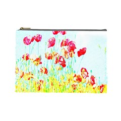 Poppy Field Cosmetic Bag (large)  by Valentinaart