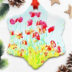 Poppy Field Snowflake Ornament (two Sides) by Valentinaart