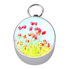 Poppy Field Mini Silver Compasses by Valentinaart