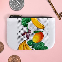 Black Dotted Banana & Fruits Mini Coin Purse by PattyVilleDesigns