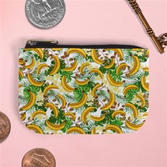 Light Yellow Jungle Banana Pattern Mini Coin Purse by PattyVilleDesigns