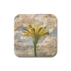 Shabby Chic Style Flower Over Blue Sky Photo  Rubber Square Coaster (4 Pack)  by dflcprints