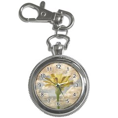 Shabby Chic Style Flower Over Blue Sky Photo  Key Chain Watches