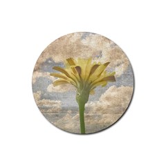 Shabby Chic Style Flower Over Blue Sky Photo  Rubber Coaster (round)  by dflcprints