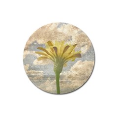 Shabby Chic Style Flower Over Blue Sky Photo  Magnet 3  (round) by dflcprints