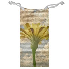 Shabby Chic Style Flower Over Blue Sky Photo  Jewelry Bag by dflcprints