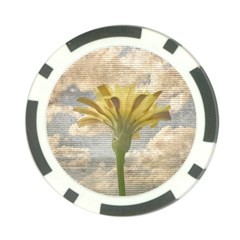 Shabby Chic Style Flower Over Blue Sky Photo  Poker Chip Card Guard by dflcprints