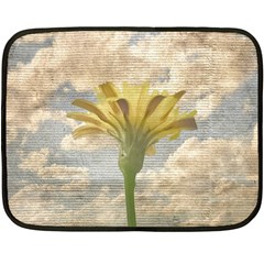 Shabby Chic Style Flower Over Blue Sky Photo  Fleece Blanket (mini) by dflcprints