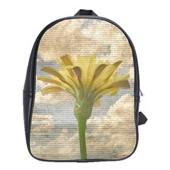 Shabby Chic Style Flower Over Blue Sky Photo  School Bags(large)  by dflcprints