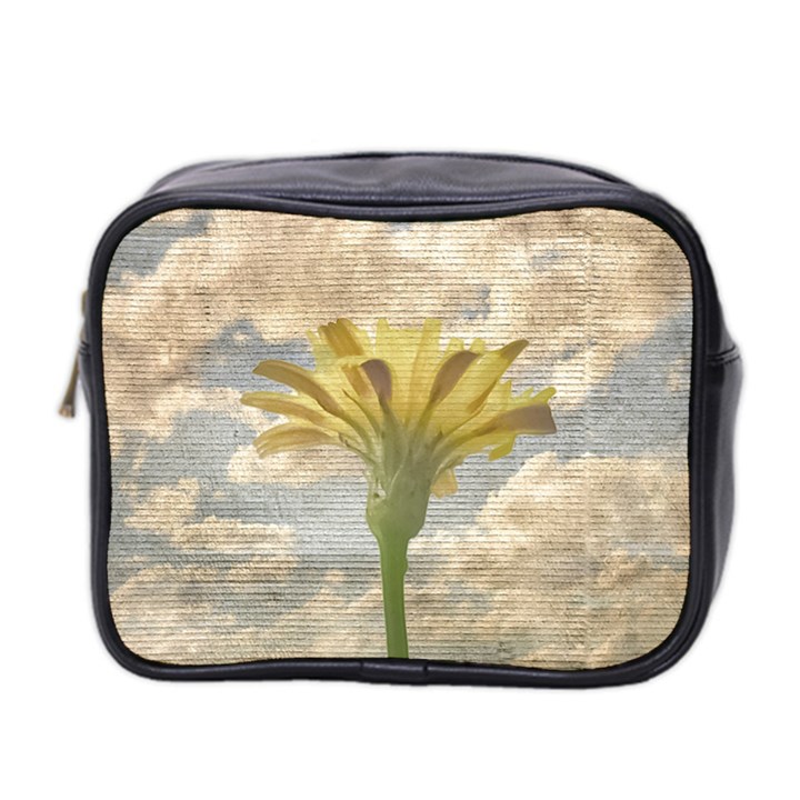 Shabby Chic Style Flower Over Blue Sky Photo  Mini Toiletries Bag 2-Side