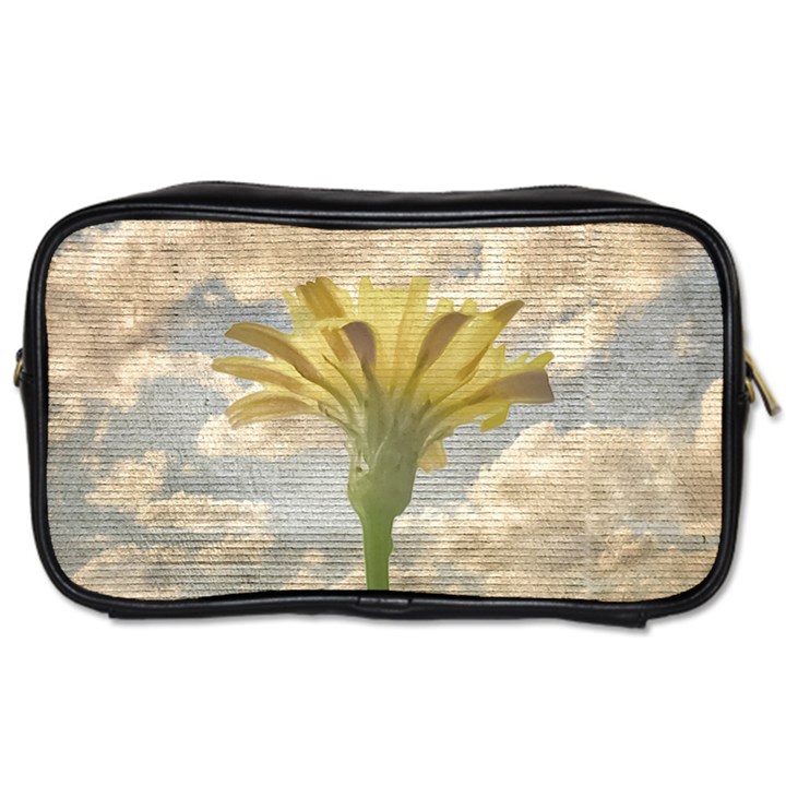 Shabby Chic Style Flower Over Blue Sky Photo  Toiletries Bags 2-Side