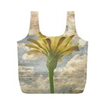 Shabby Chic Style Flower Over Blue Sky Photo  Full Print Recycle Bags (M)  Back